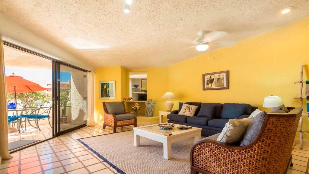 Terrasol beach resort rental living room area