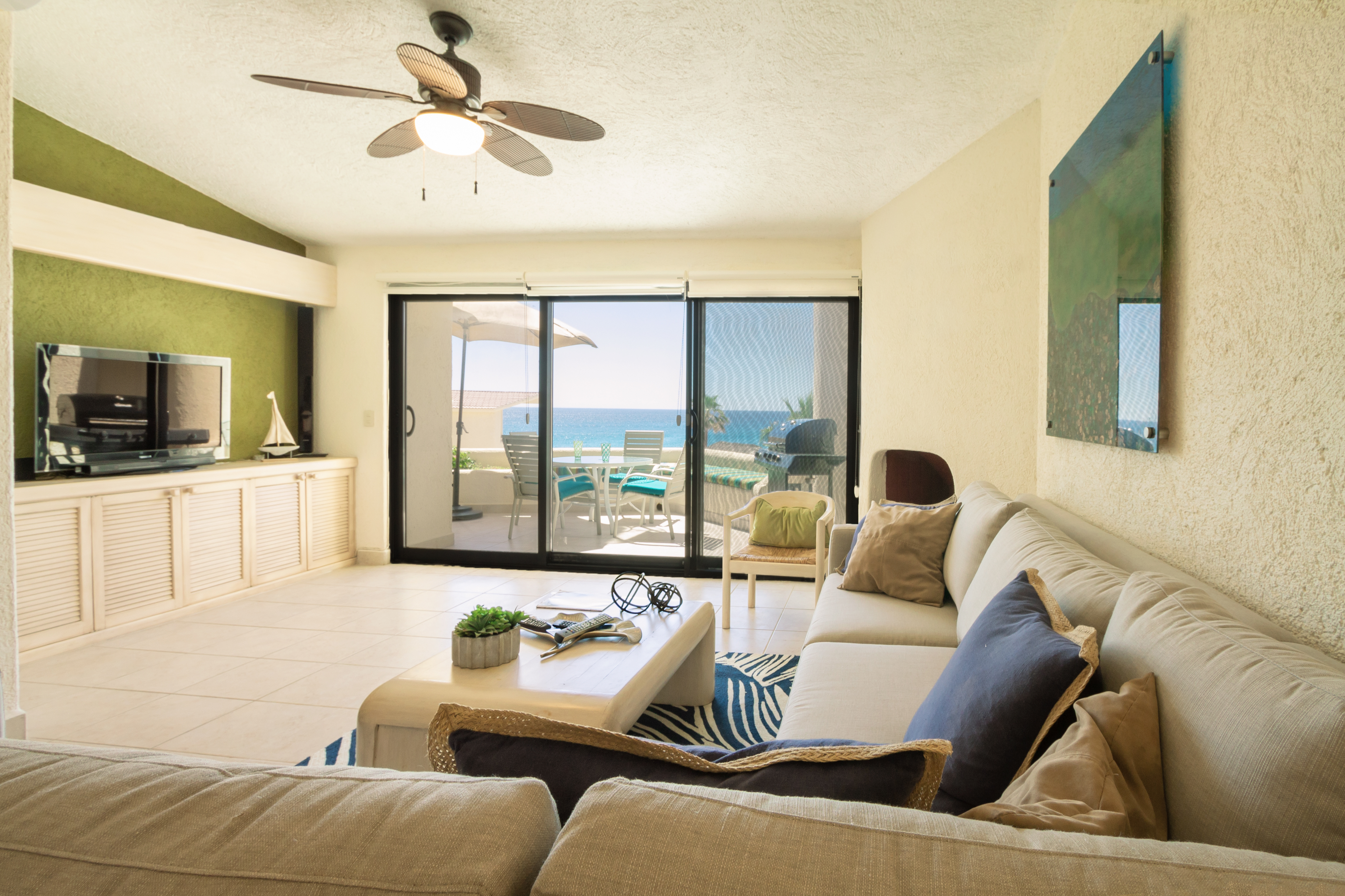 living area of terrasol beachfront resort in cabo san lucas