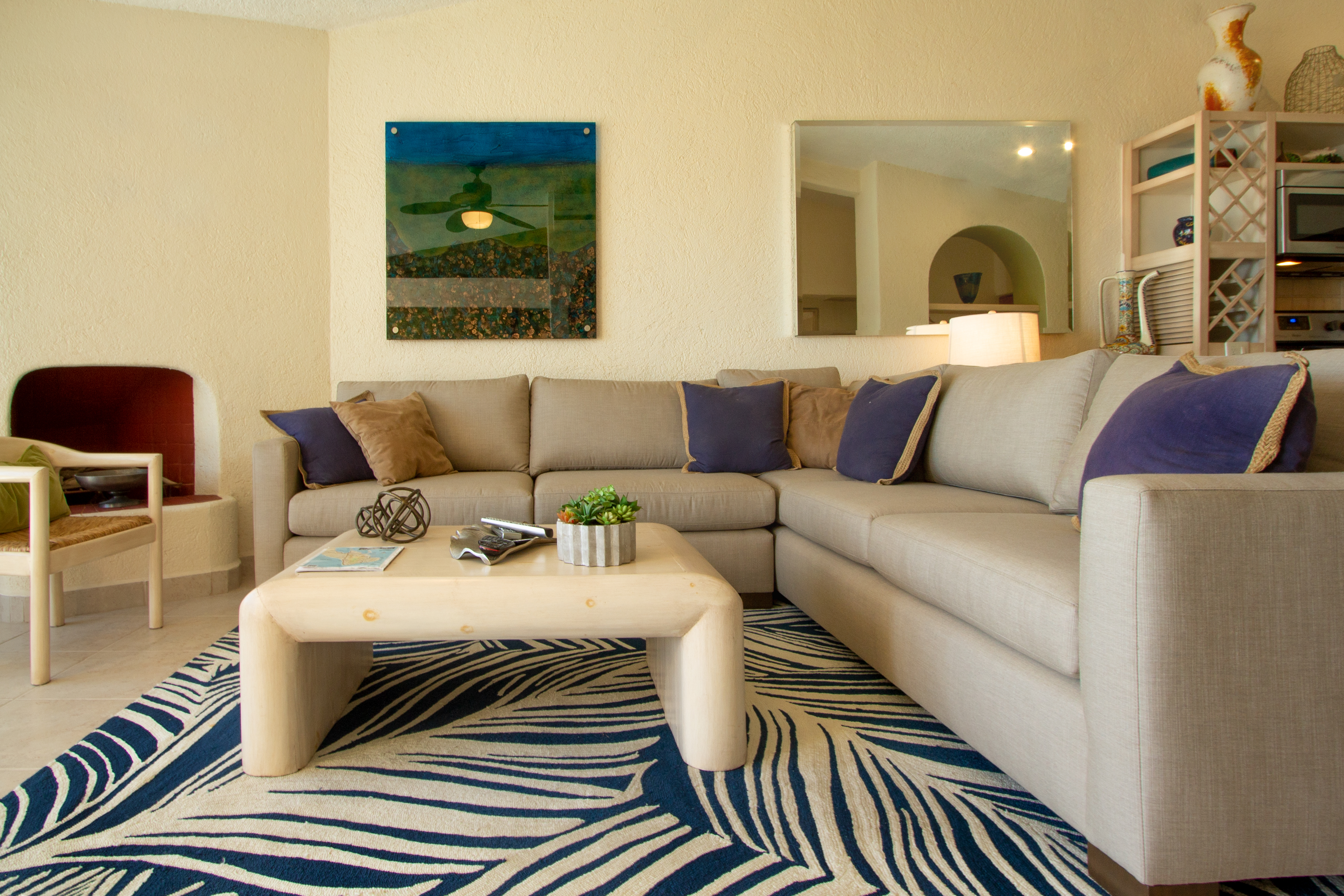 living area of terrasol beach resort hotel in cabo san lucas