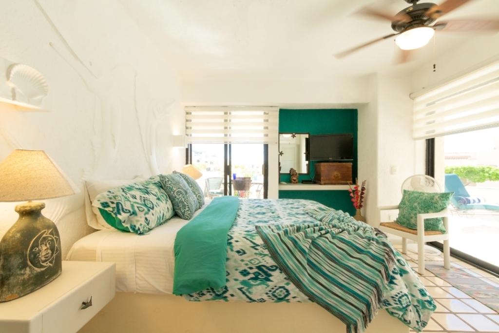 bedroom of terrasol beachfront resort condo in cabo san lucas