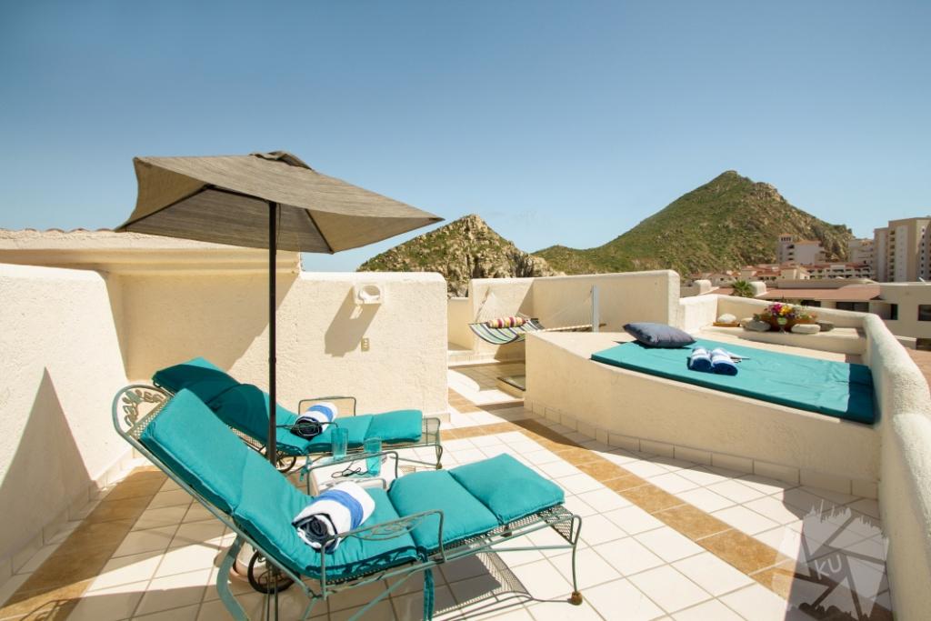 rooftop deck of terrasol beachfront resort hotel in cabo san lucas mexico