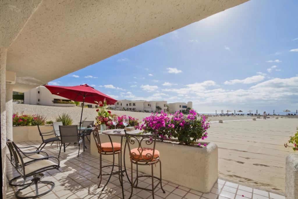 patio view of terrasol beach resort condo for rent in cabo san lucas mexico