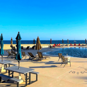 Oceanfront pool and Cabo San Lucas beach view at Terrasol Beach Resort, a top Instagrammable spot near El Arco for Cabo photography and beach photos.